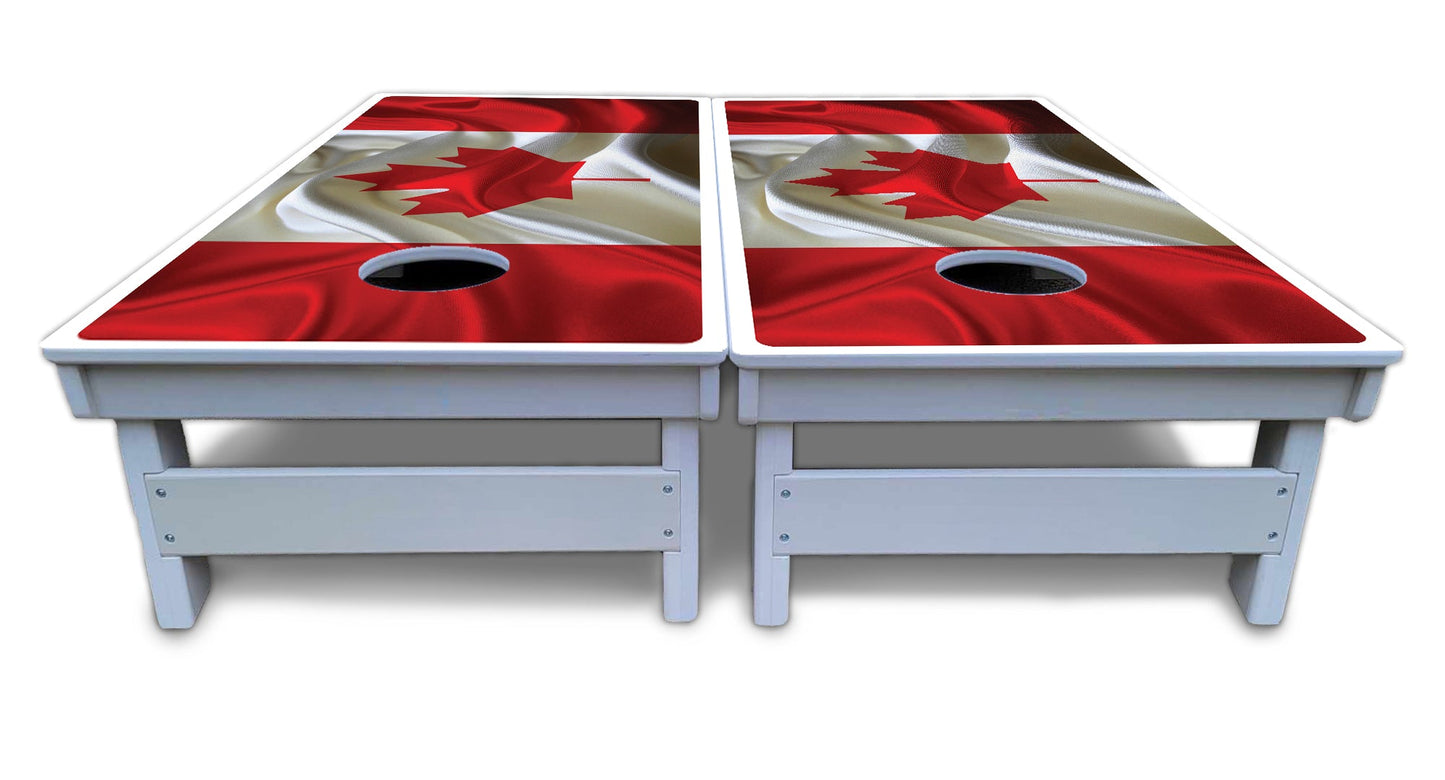 Wavy Canadian Flag Cornhole Boards - All Weather Series