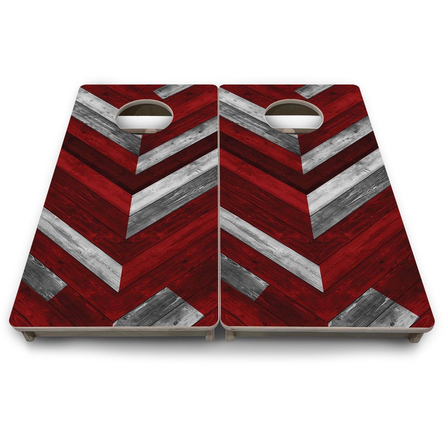 Red Herringbone - Mini or Vacation Size Cornhole Boards