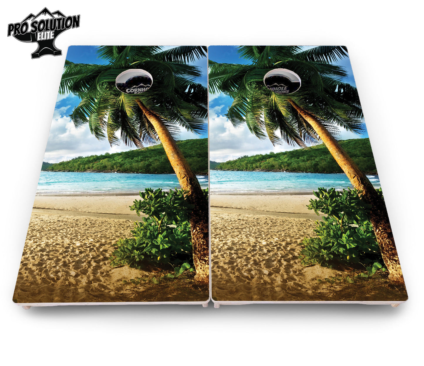 Beach Scene Cornhole Boards - Pro Solution Elite Series