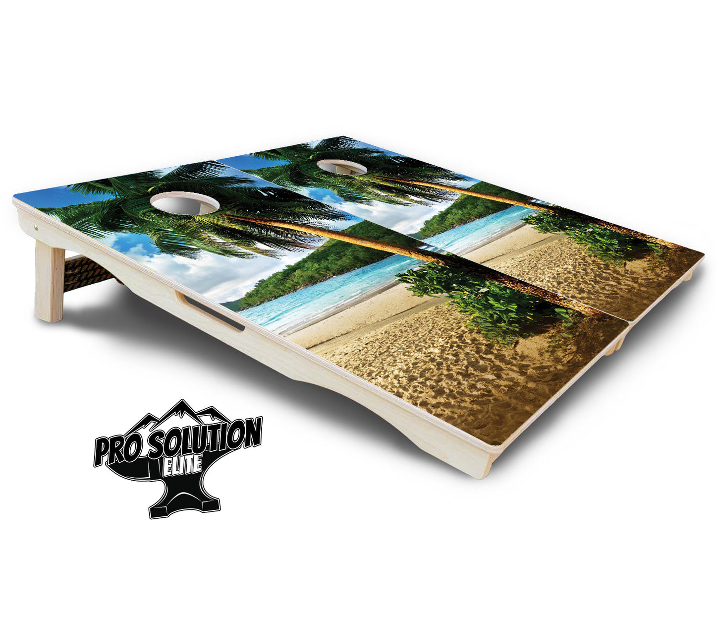 Beach Scene Cornhole Boards - Pro Solution Elite Series