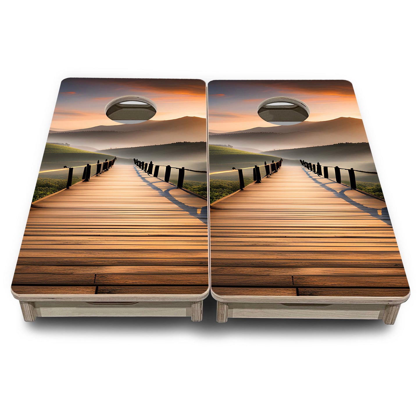 Wooden Bridge - Mini or Vacation Size Cornhole Boards
