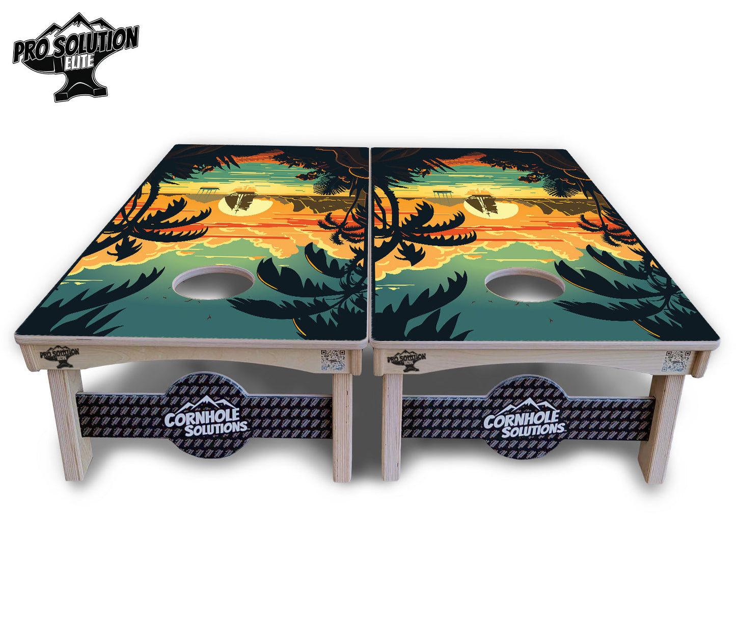 Beach Sunset Cornhole Boards - Pro Solution Elite Series