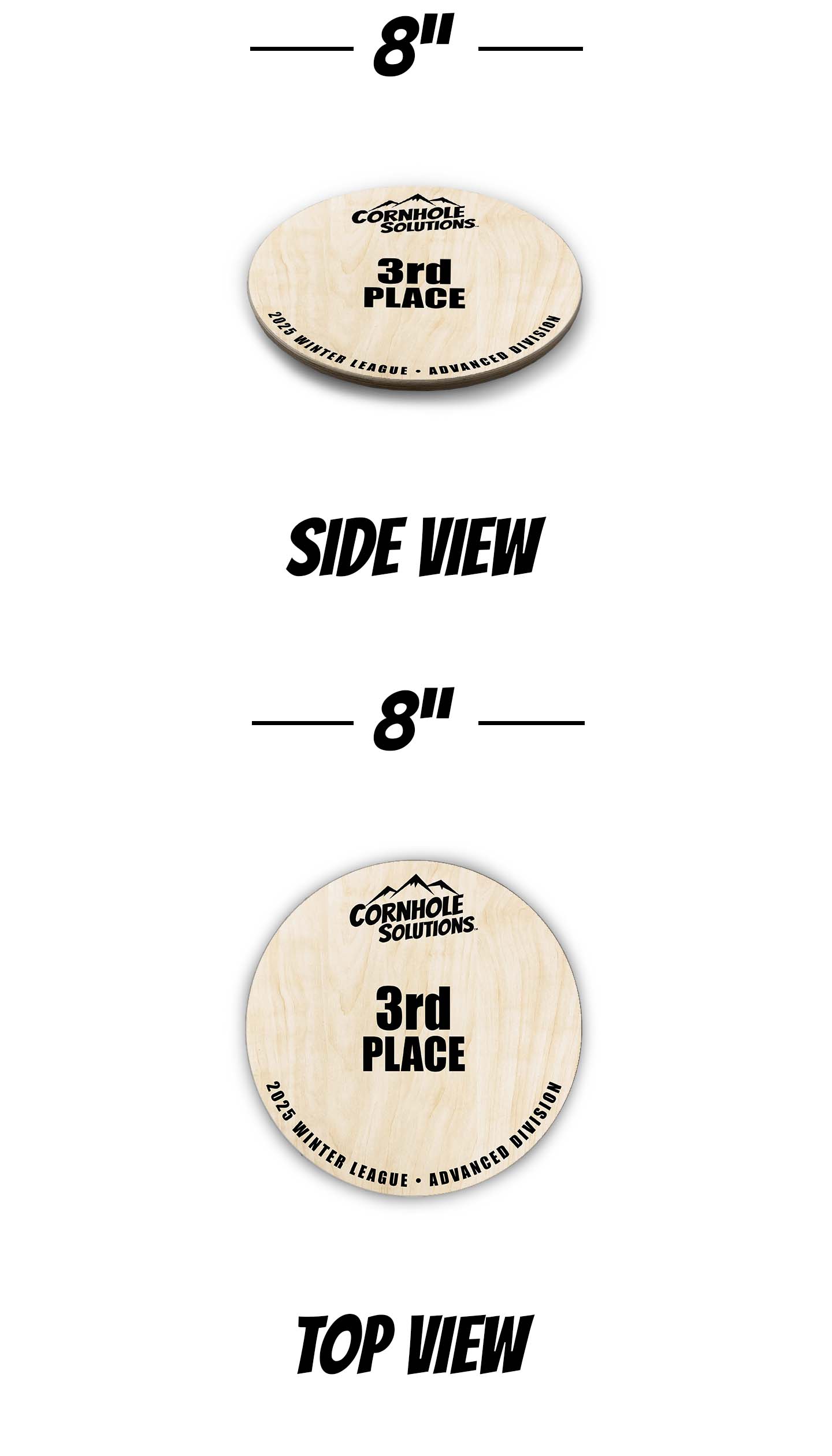 Custom Circle Cornhole Trophy