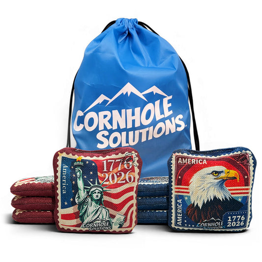 American Stamp Designs - Pro Style REC Cornhole Bags – Regulation 6"x6" – Full Set of 8