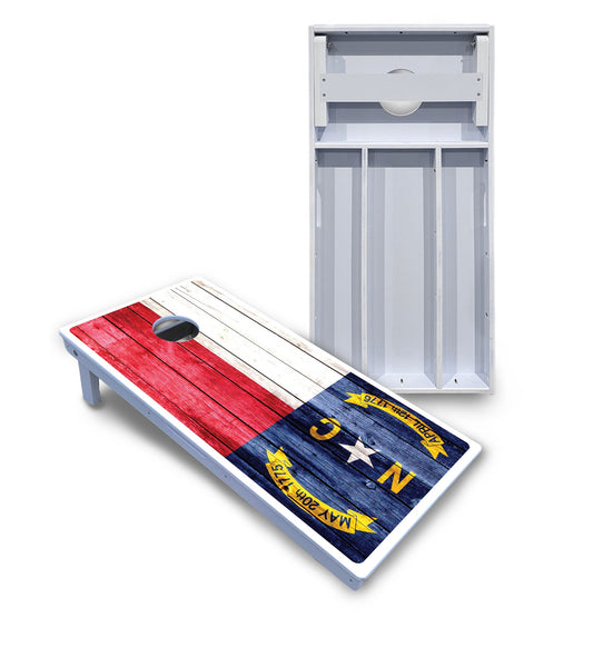 North Carolina State Flag Cornhole Boards - All Weather Series