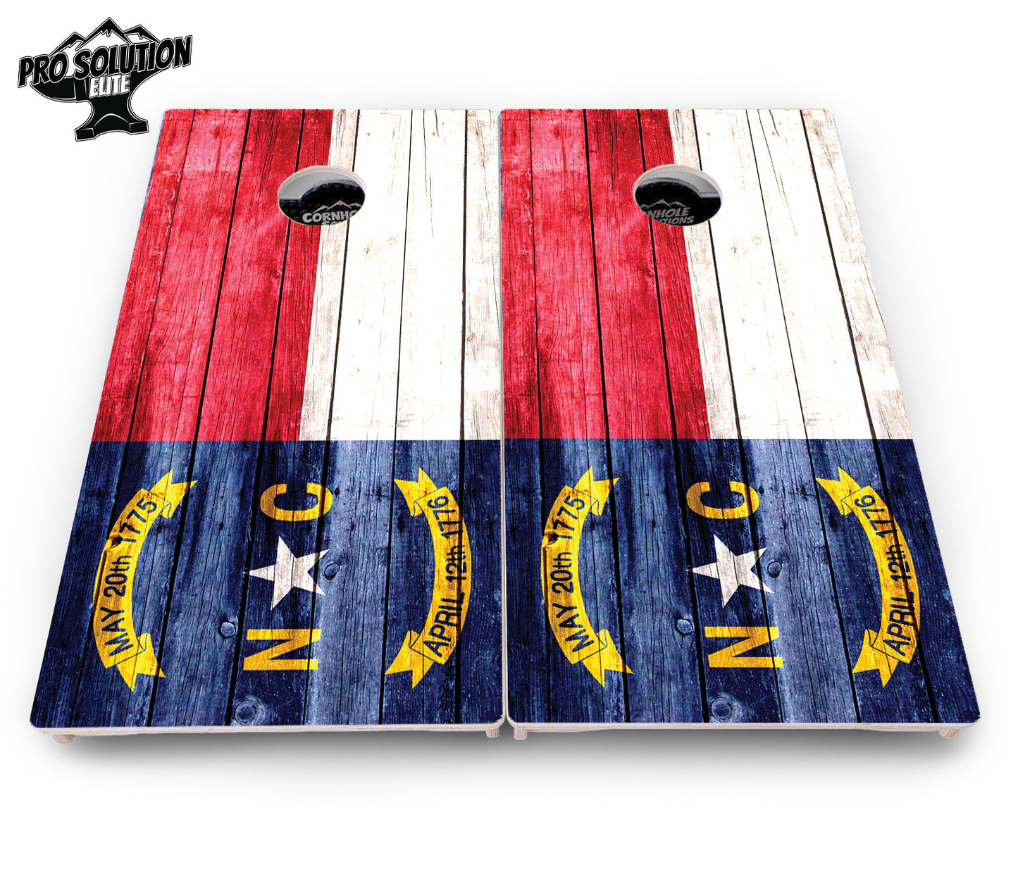 North Carolina State Flag Cornhole Boards - Pro Solution Elite Series