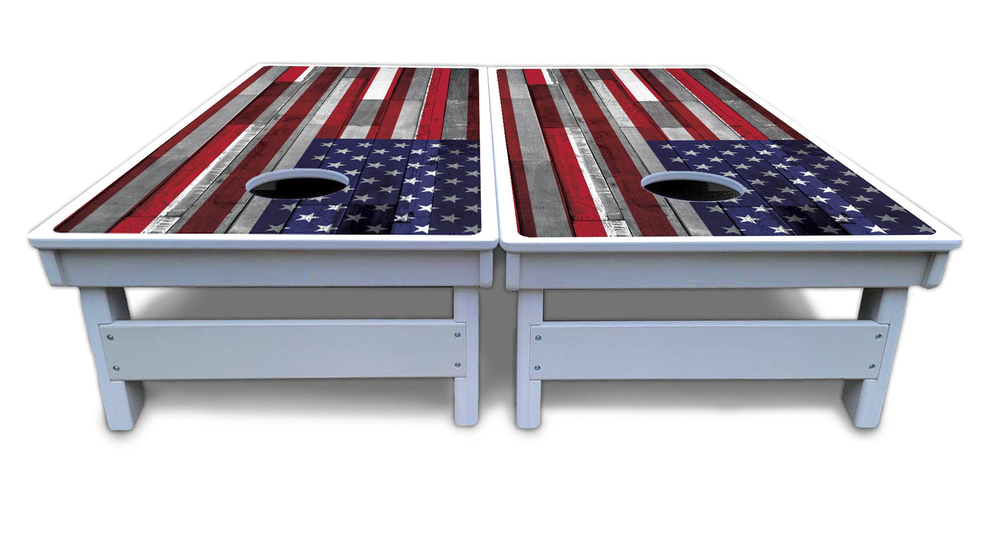 USA / Canada / Union Jack Plank Flag Cornhole Boards - All Weather Series