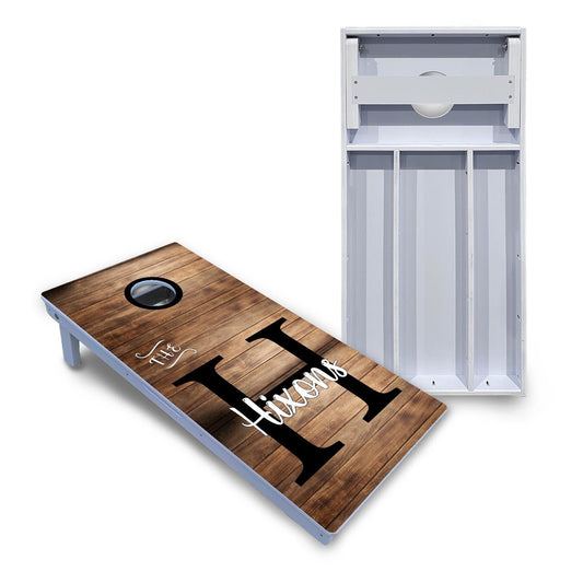 Wood Slat Name Cornhole Boards - All Weather Series