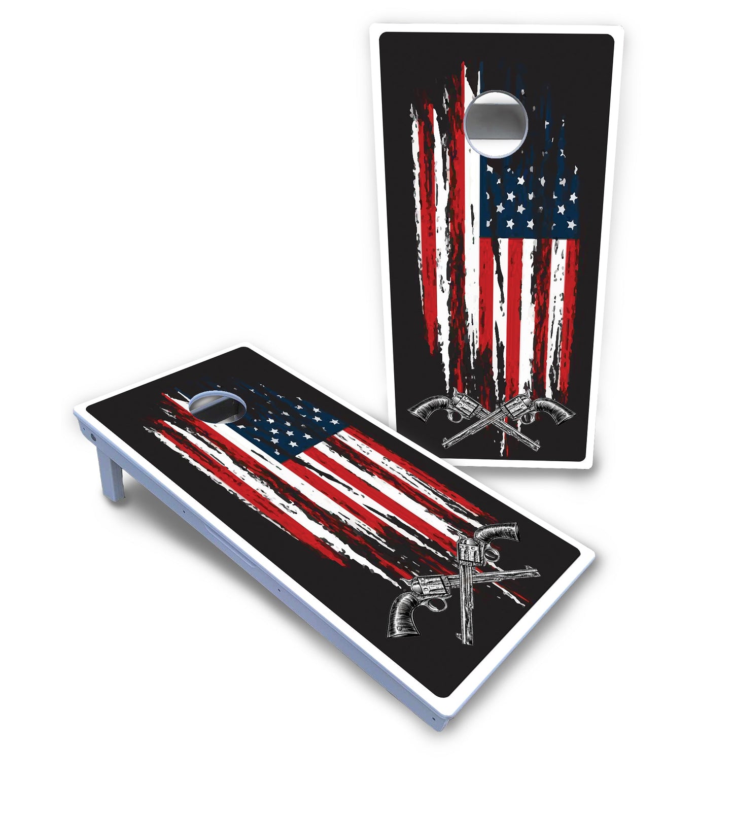 Guns & Flag Cornhole Boards - All Weather Series