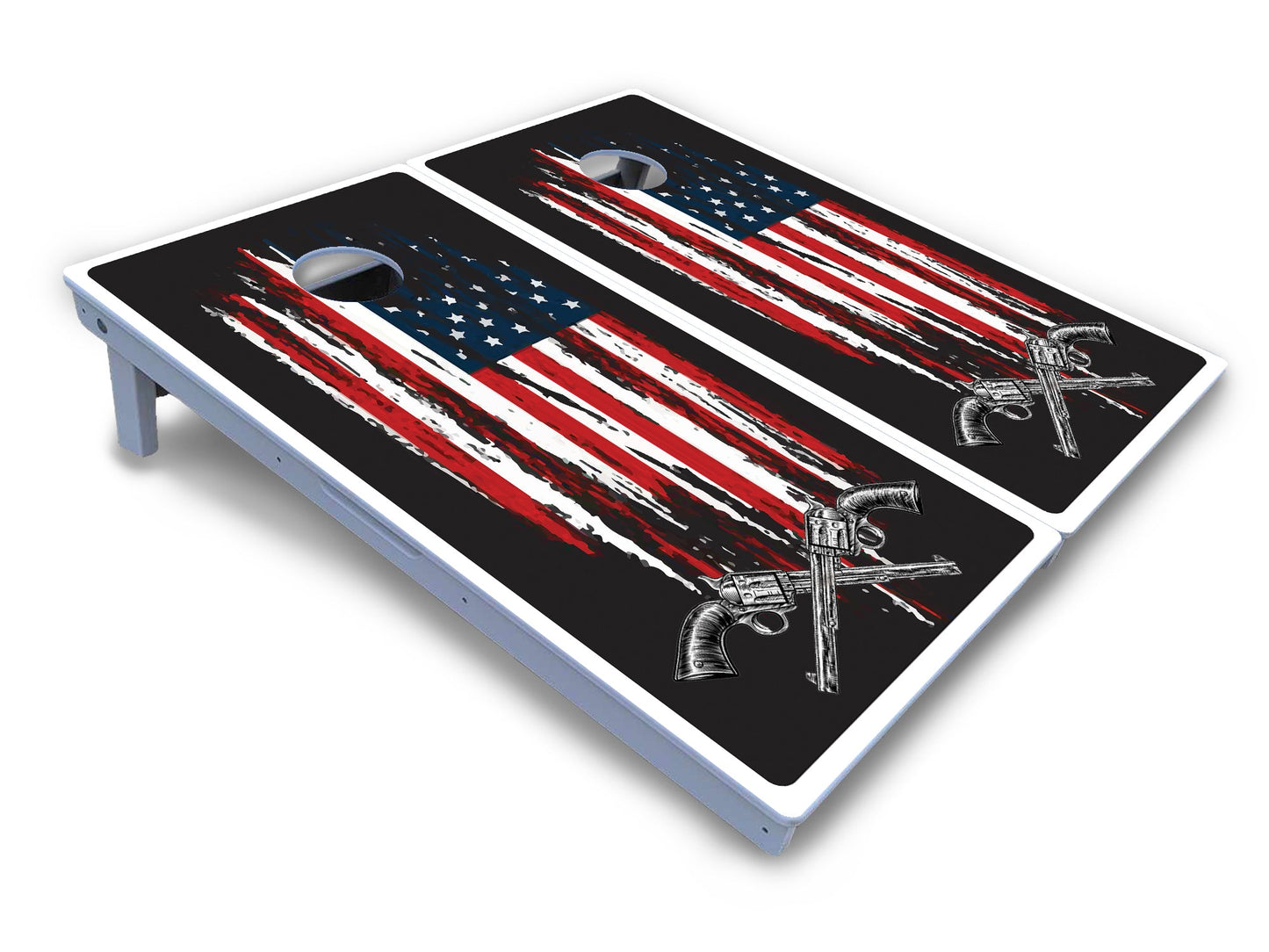 Guns & Flag Cornhole Boards - All Weather Series