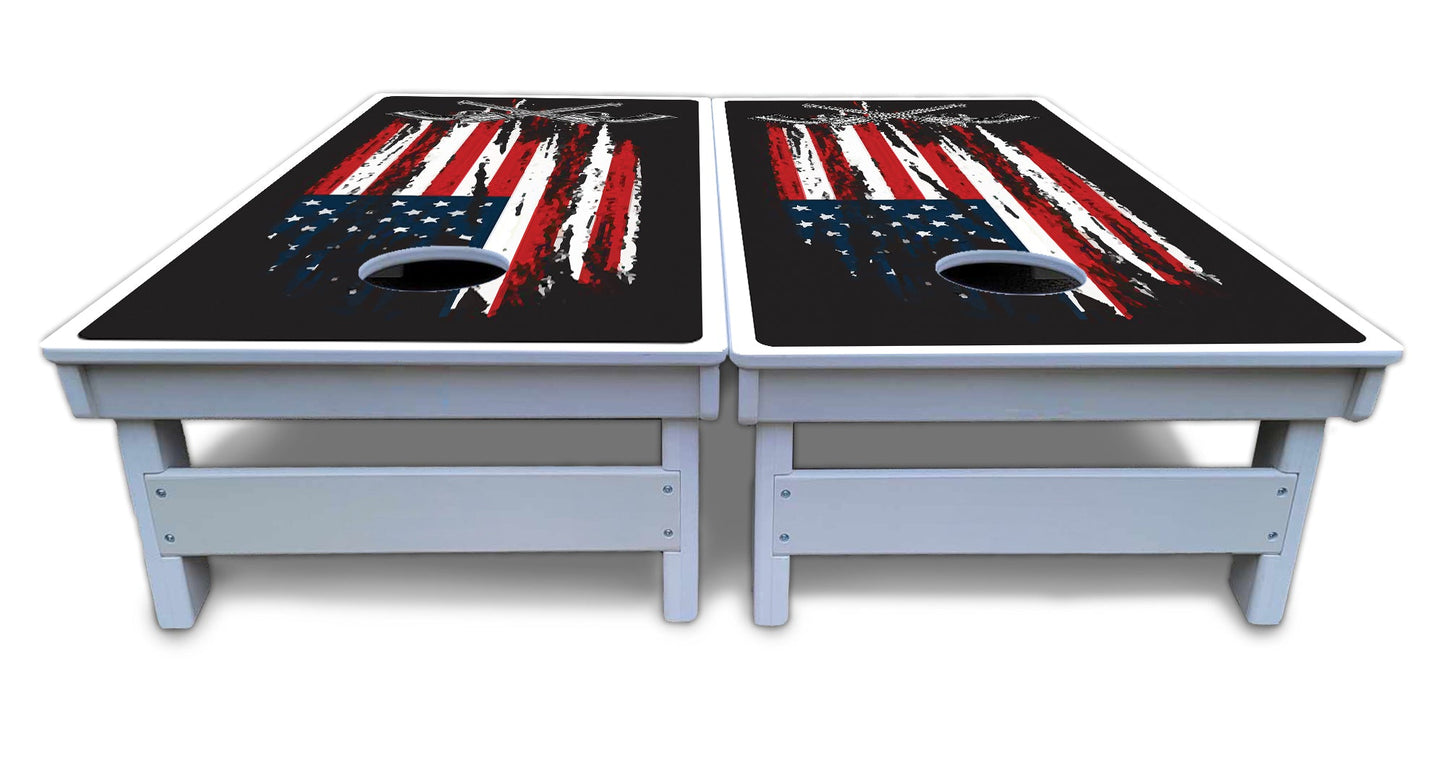 Guns & Flag Cornhole Boards - All Weather Series