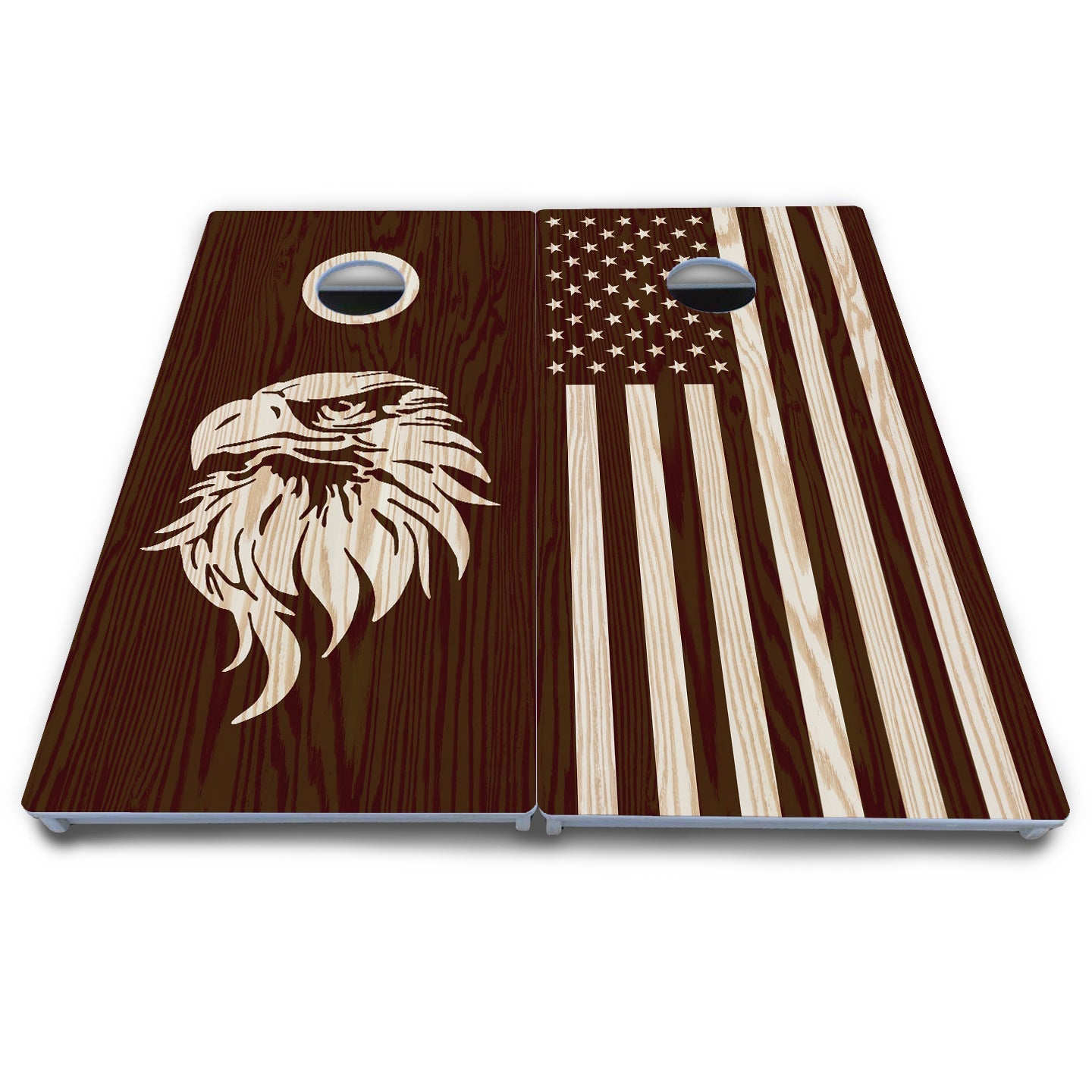 Stained Flag & Eagle Cornhole Boards - All Weather Series