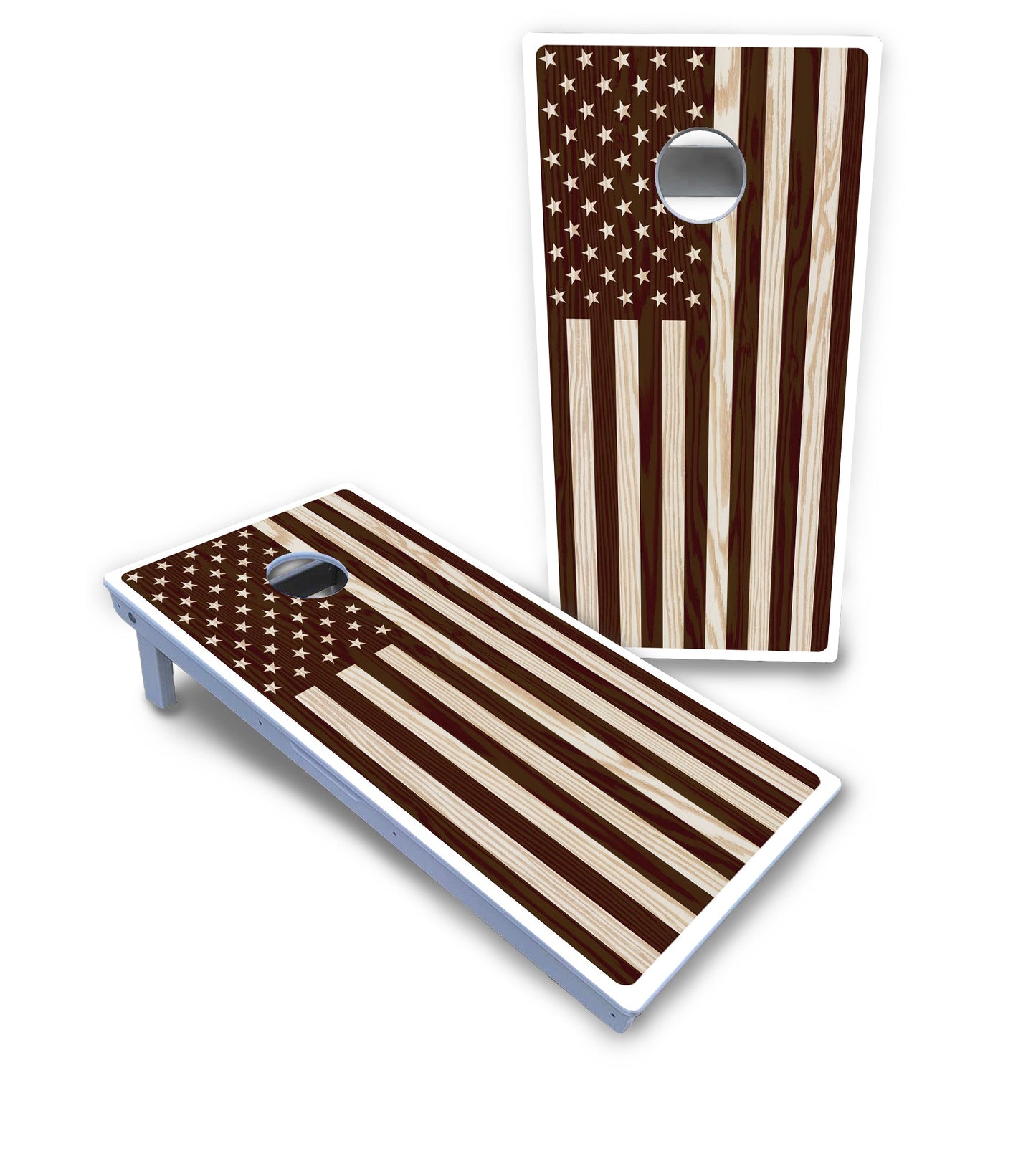 Stained Flag & Eagle Cornhole Boards - All Weather Series