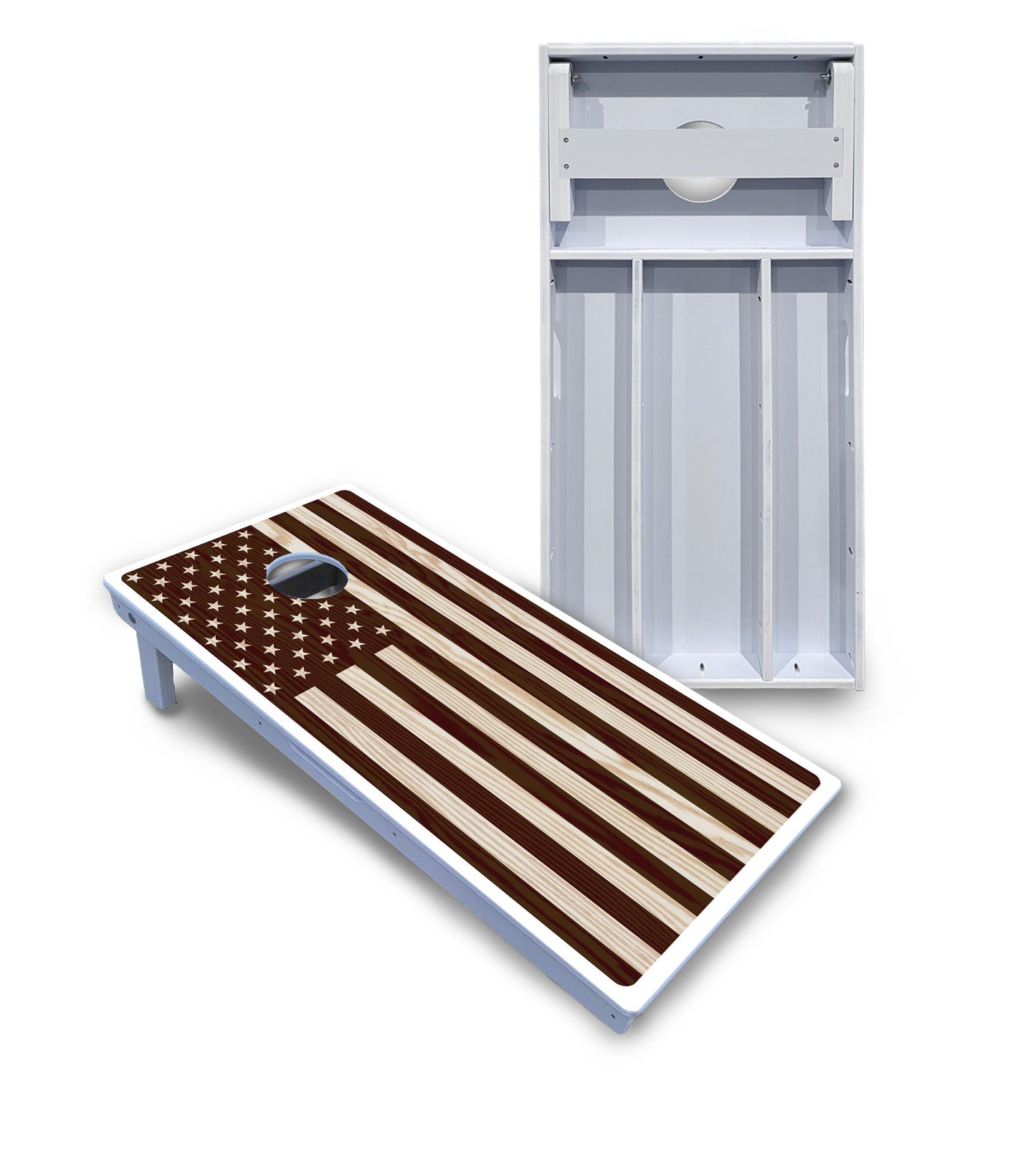 Stained Flag & Eagle Cornhole Boards - All Weather Series