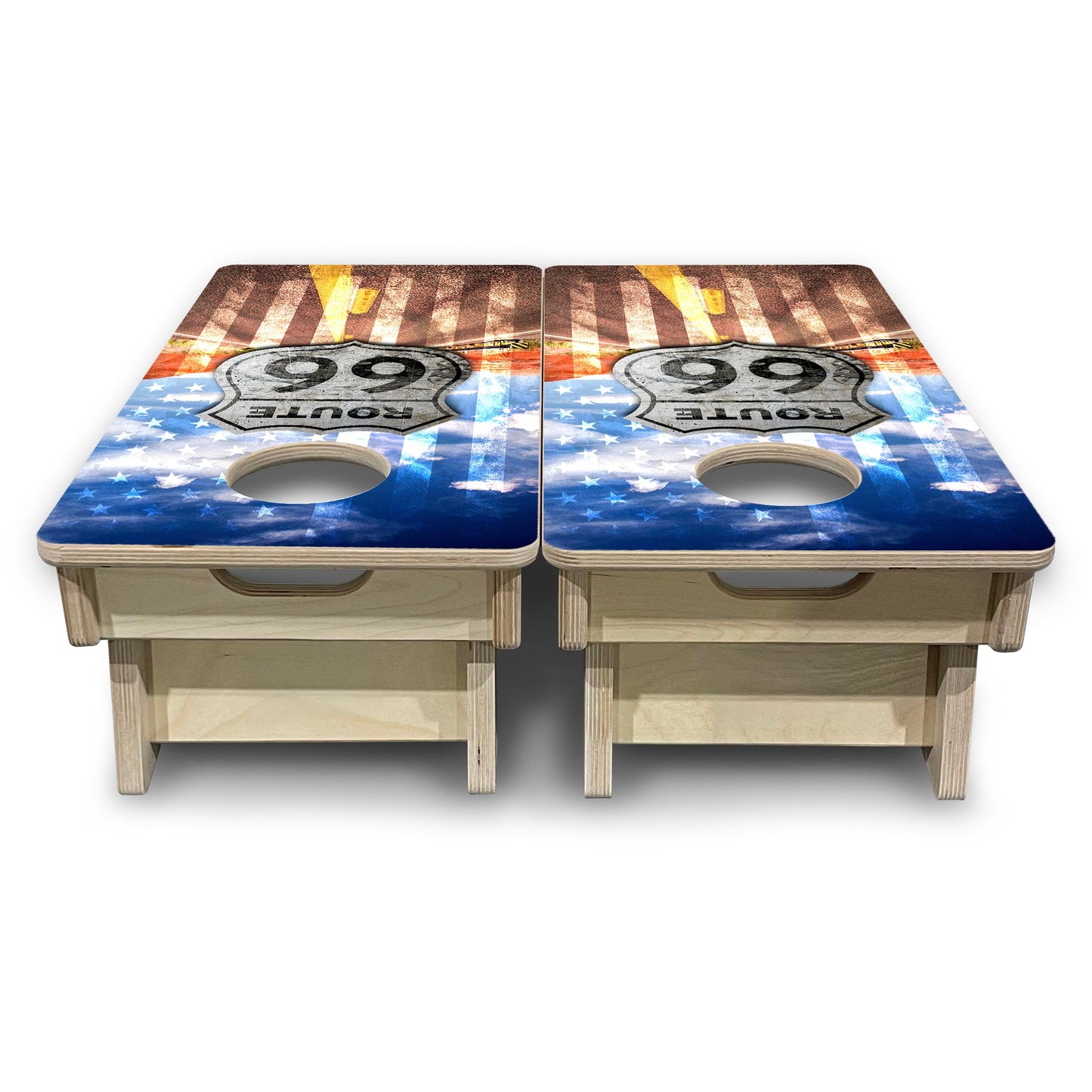 Mini Cornhole Boards - Route 66
