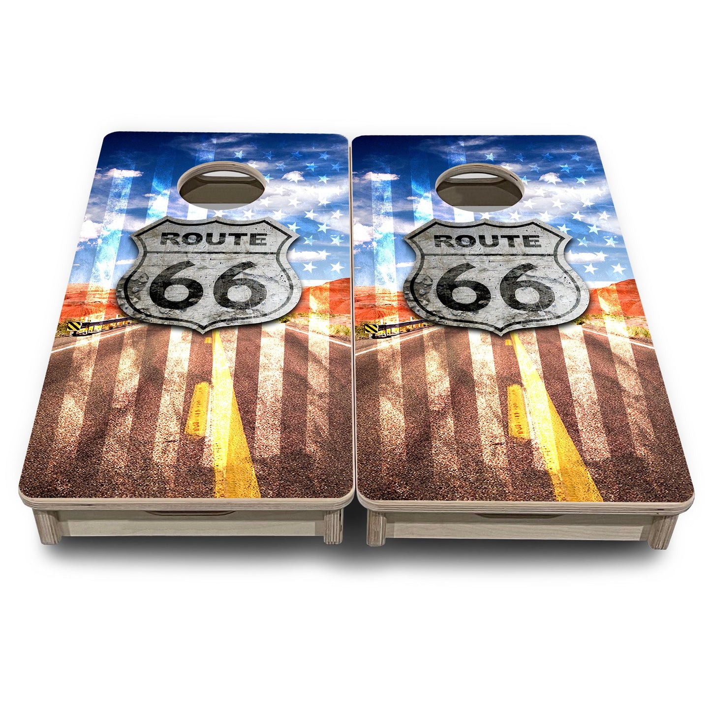 Mini Cornhole Boards - Route 66