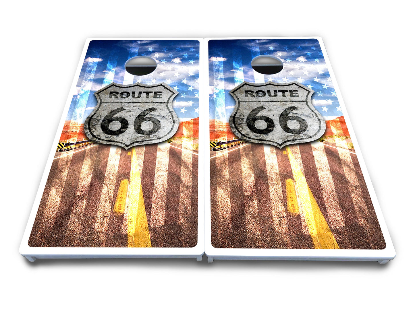 Route 66 Cornhole Boards - All Weather Series