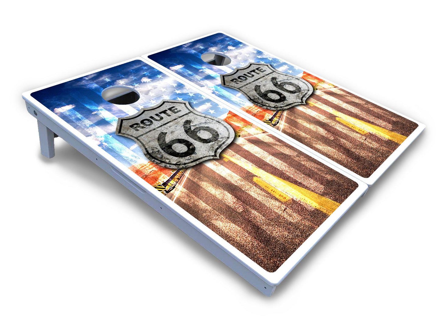 Route 66 Cornhole Boards - All Weather Series