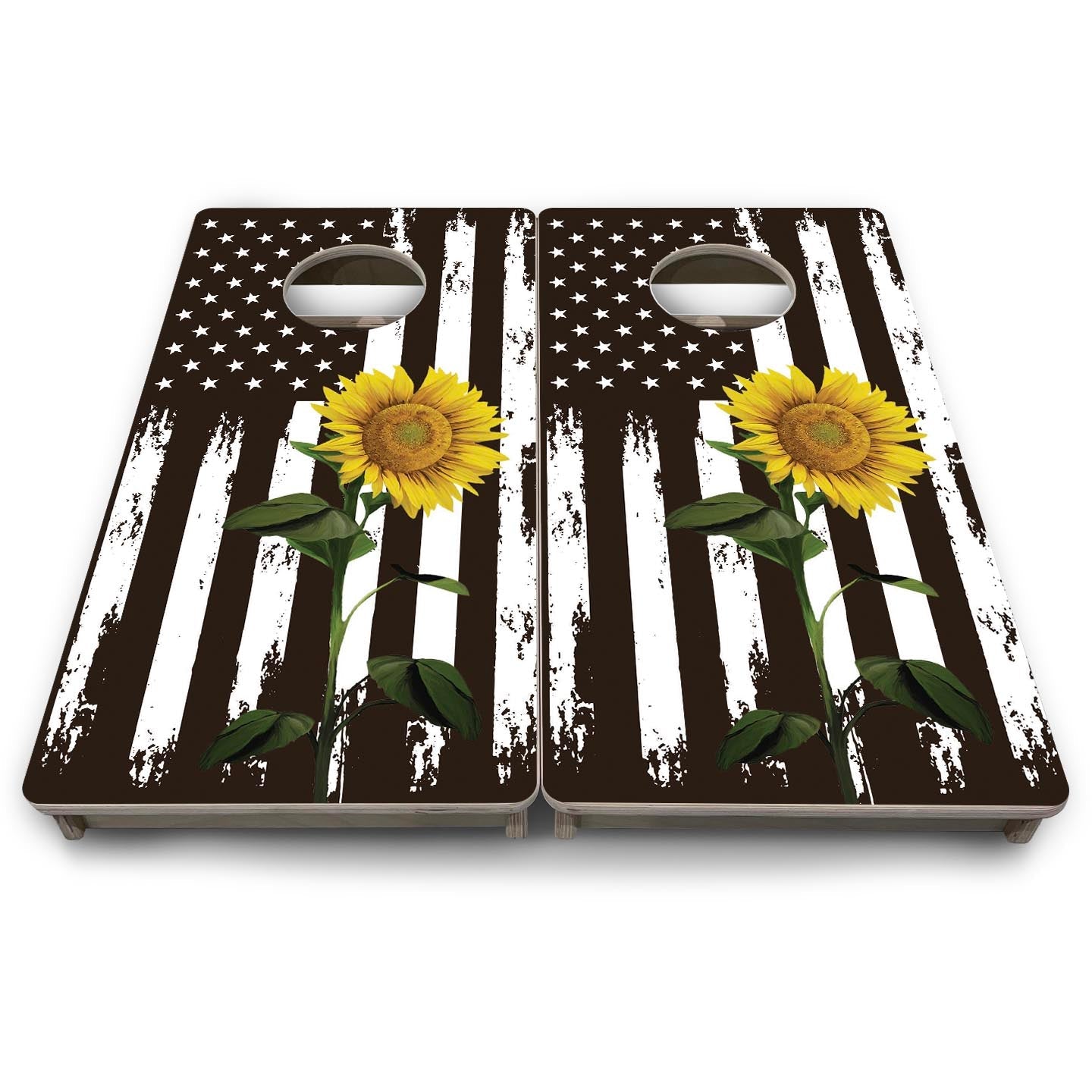 Sunflower Flag - Mini or Vacation Size Cornhole Boards