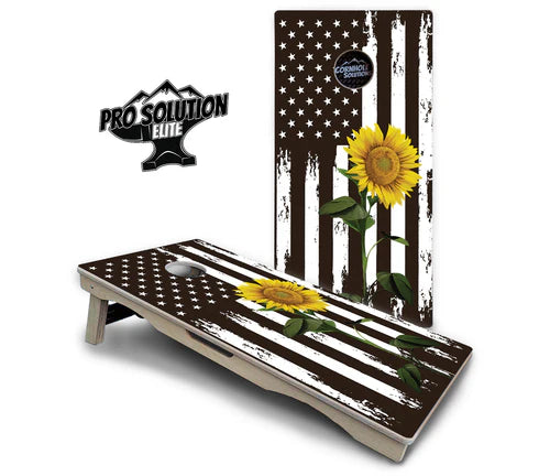 Cornhole Boards - Pro Solution Elite Series - Sunflower Flag