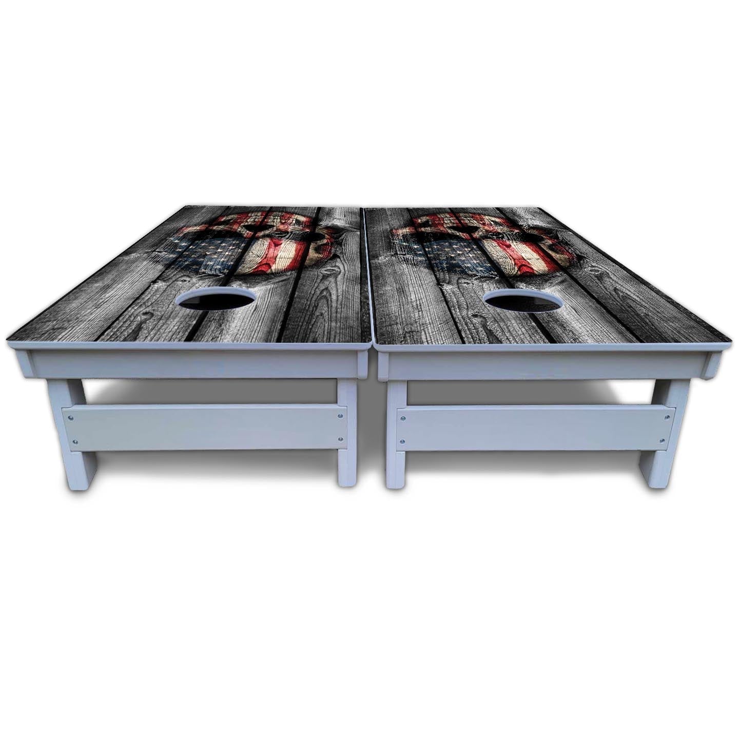 Skull Flag Cornhole Boards - All Weather Series