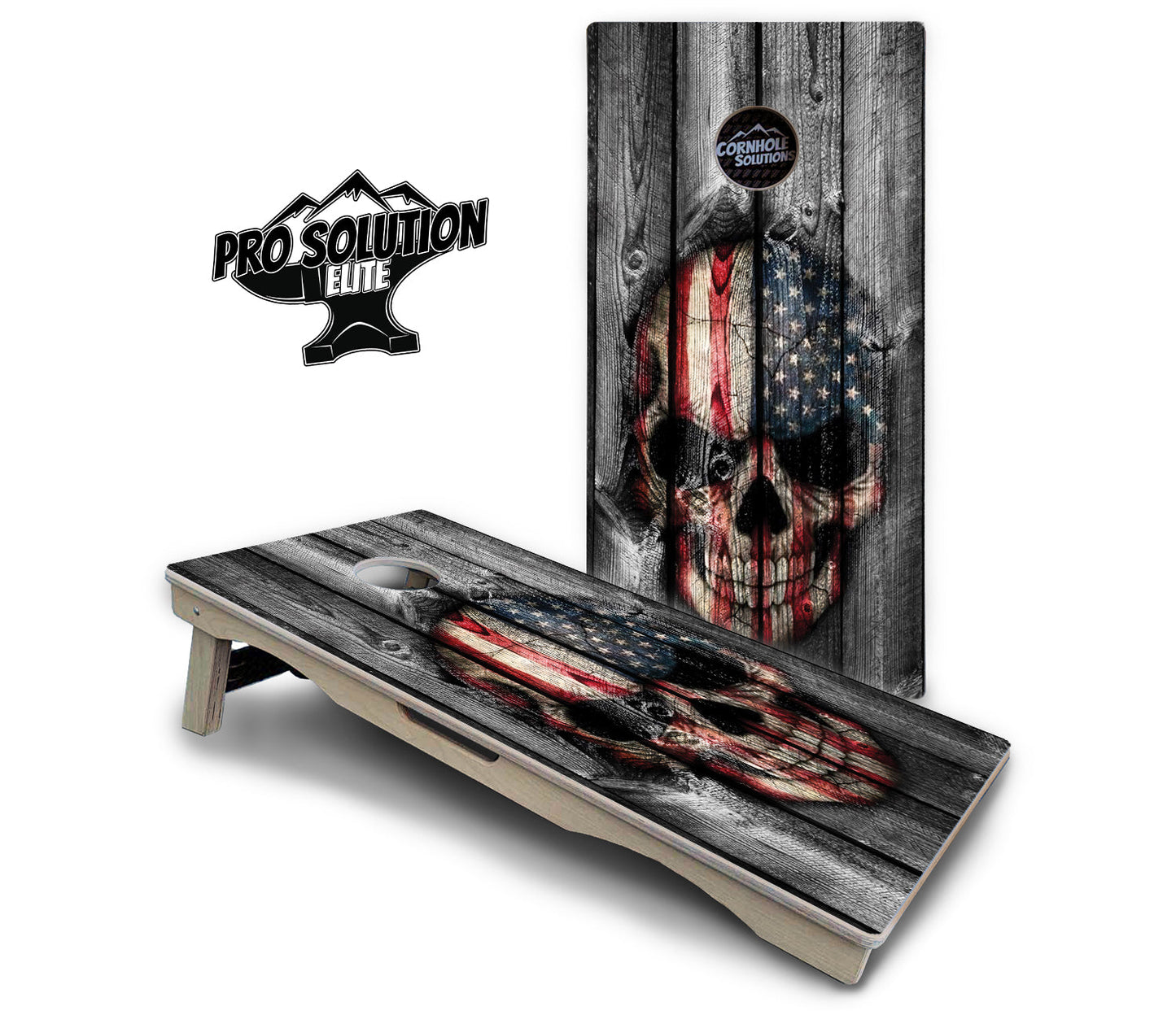 Skull Flag Cornhole Boards - Pro Solution Elite Series