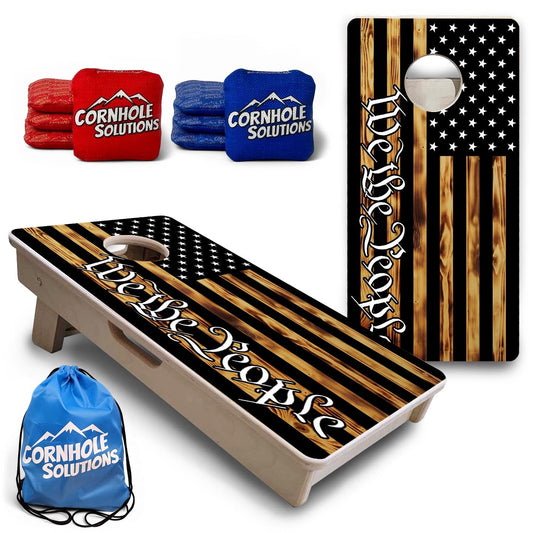 WTP Burnt Flag - Mini or Vacation Size Cornhole Boards