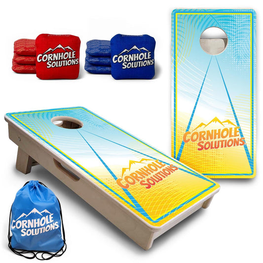 Summertime Triangle - Mini Cornhole Board Set (12" x 24") with 8 Mini Bags