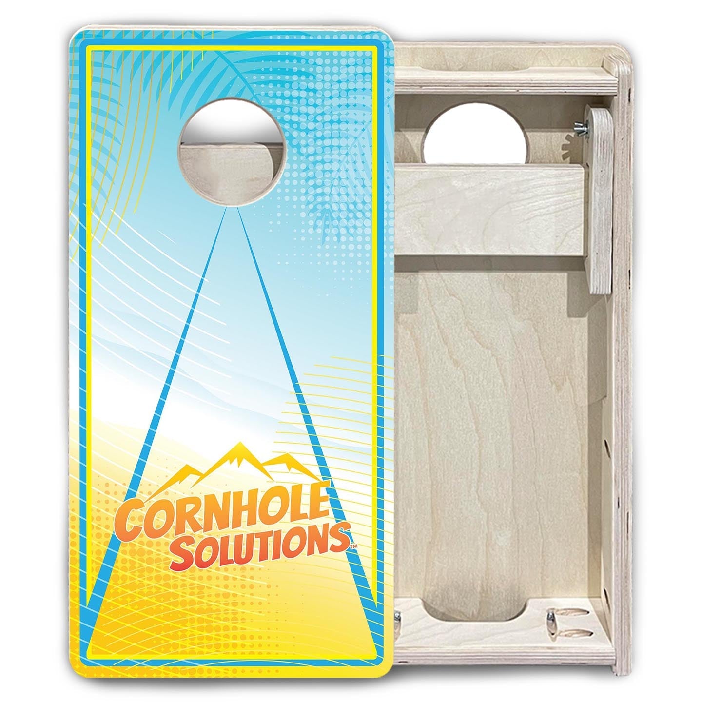 Summertime Triangle - Mini Cornhole Board Set (12" x 24") with 8 Mini Bags