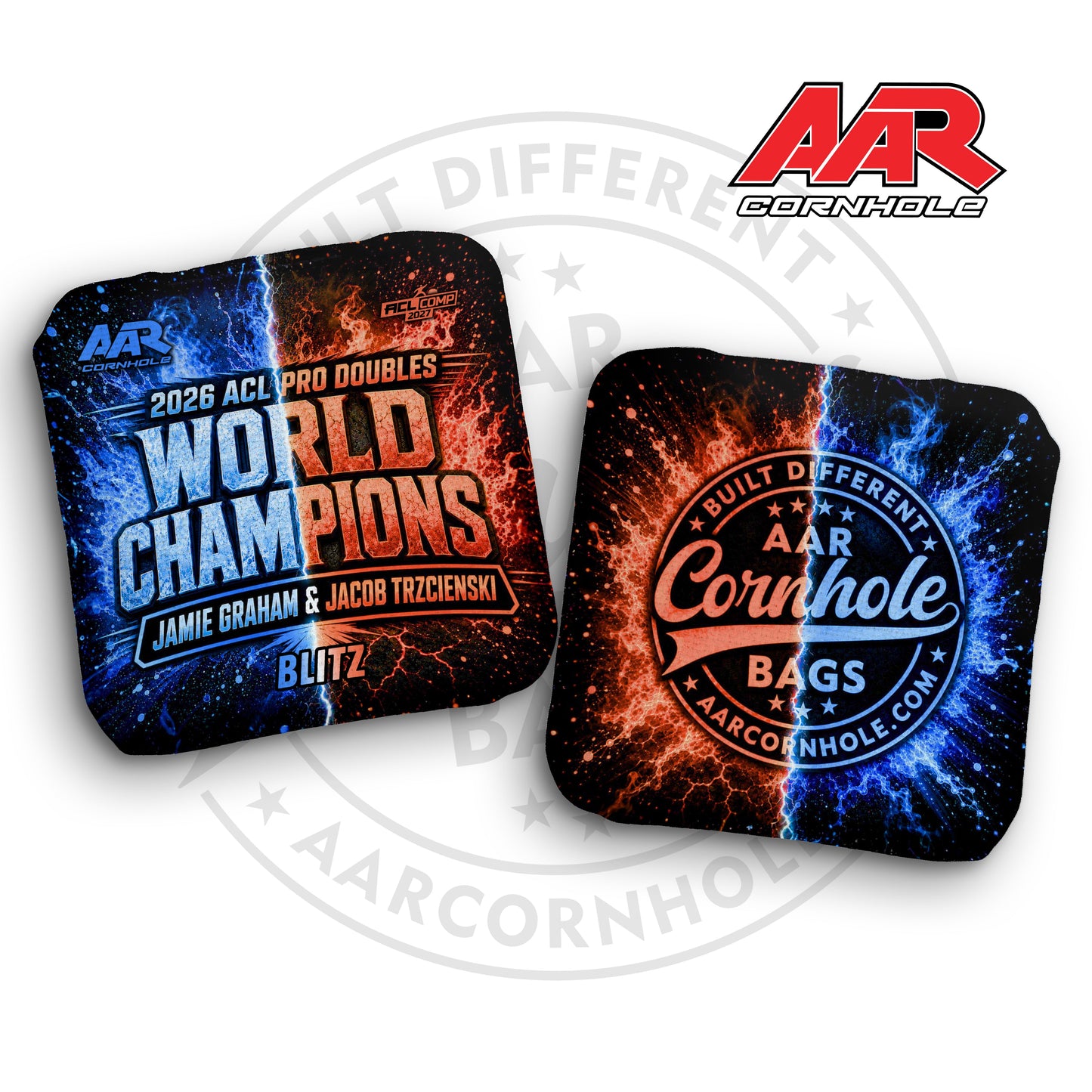 2027 AAR Blitz Cornhole Bags - World Champ Doubles Edition - ACL Comp Stamped - SET OF 4