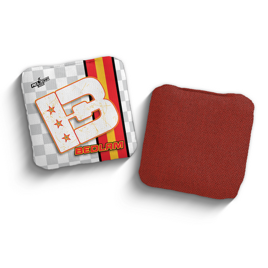 2026 Brotherhood Cornhole Bedlam Checkered Edition ACL Comp Stamped Cornhole Bags