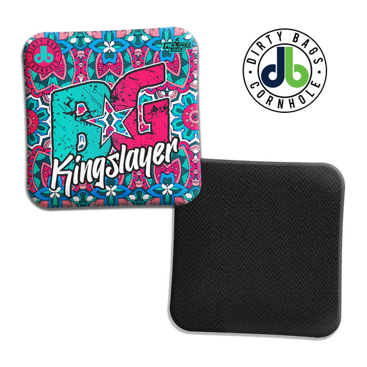 BG Cornhole Bags - Kingslayer - Bright Paisley Pink