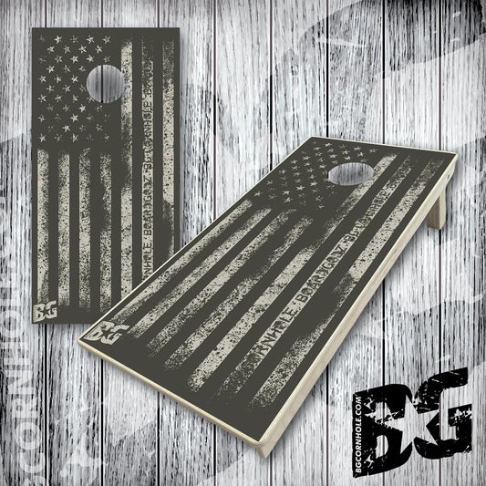 BG Cornhole Boards - Grunge Flag