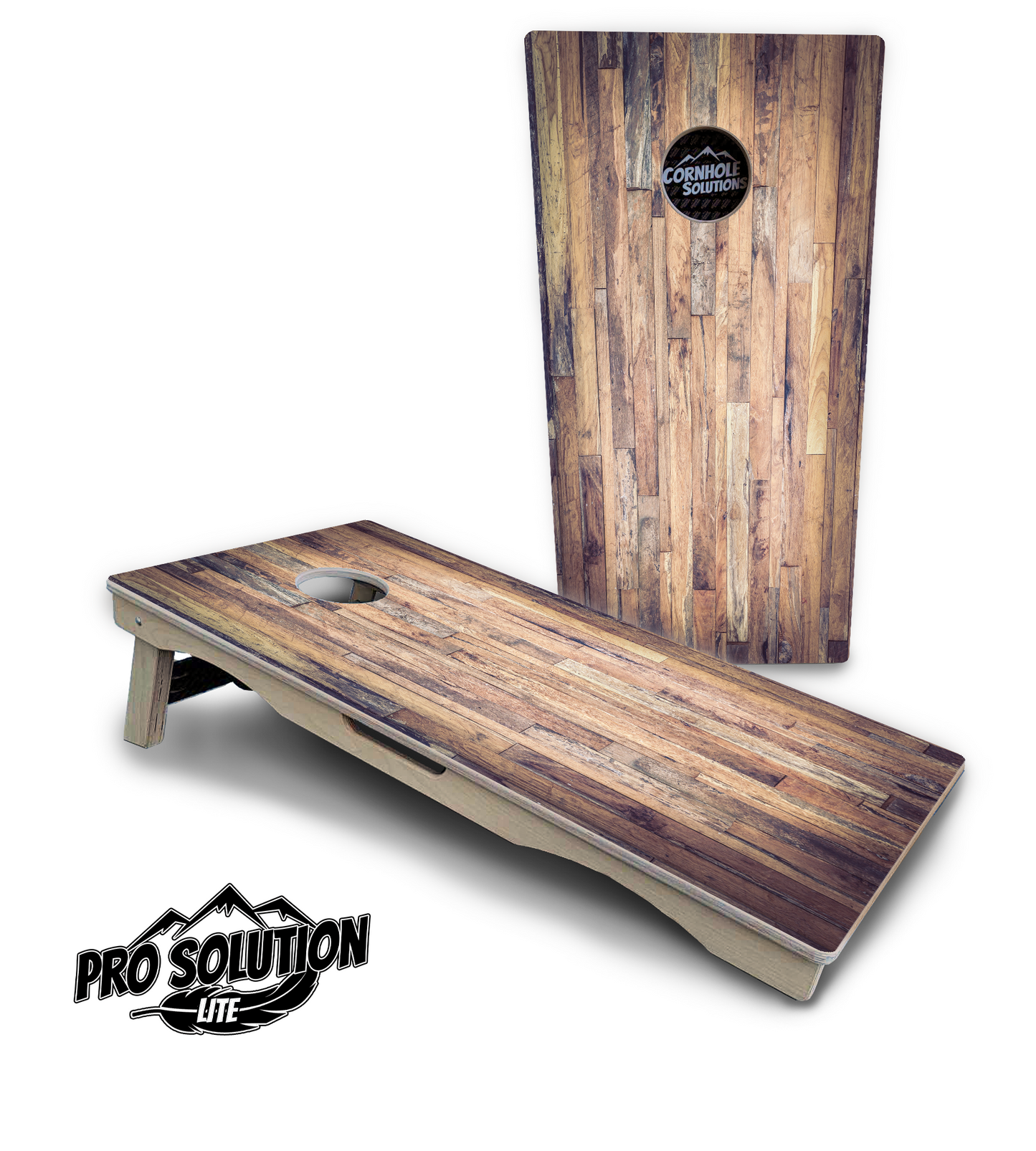 Barnwood Planks Cornhole Boards - Pro Solution Lite Series