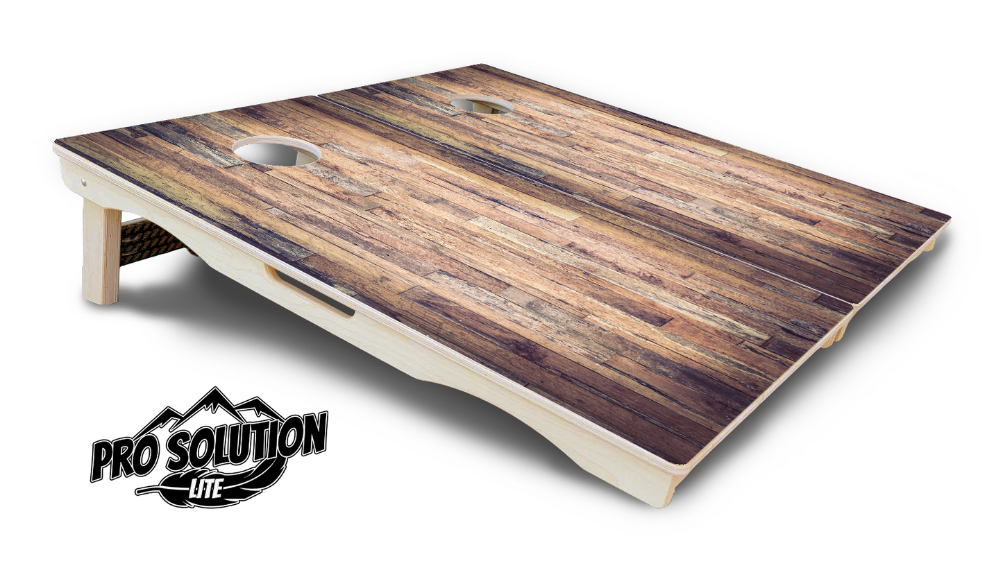 Barnwood Planks Cornhole Boards - Pro Solution Lite Series