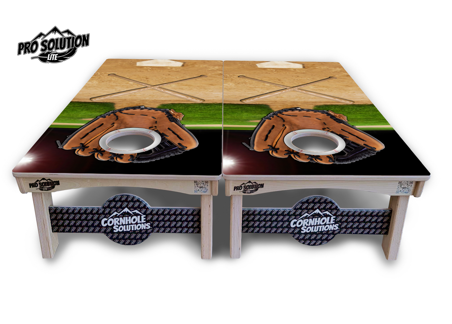Baseball Theme Cornhole Boards - Pro Solution Lite Series