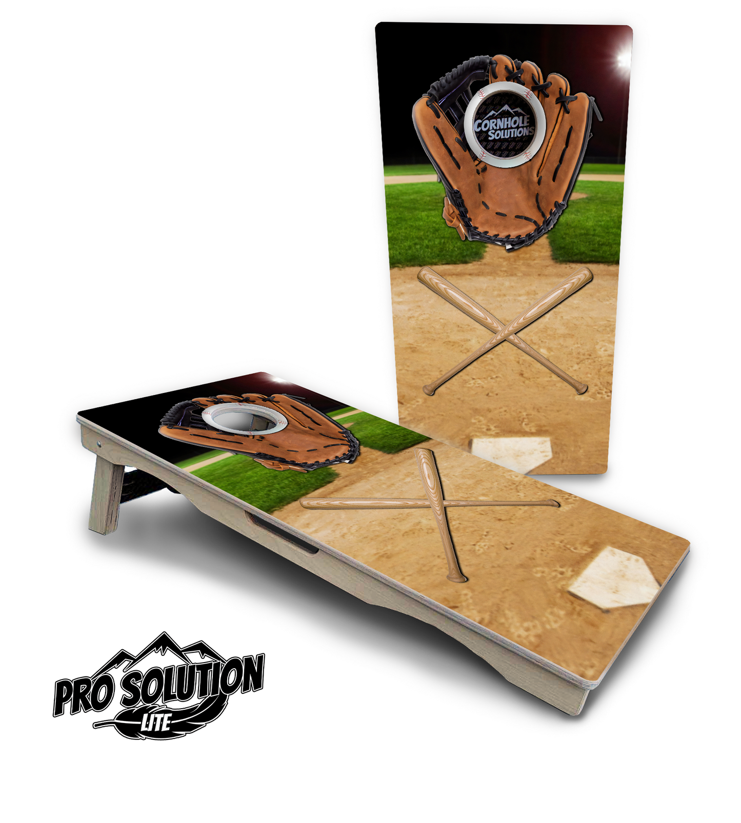 Baseball Theme Cornhole Boards - Pro Solution Lite Series