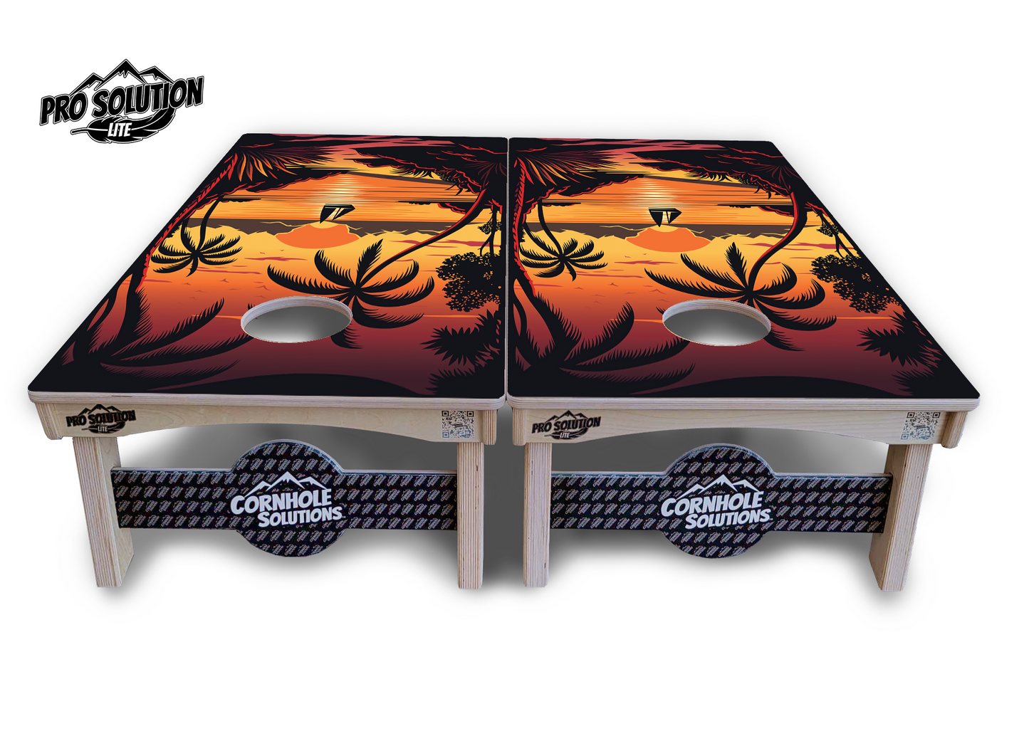 Beach Sunset Cornhole Boards - Pro Solution Lite Series