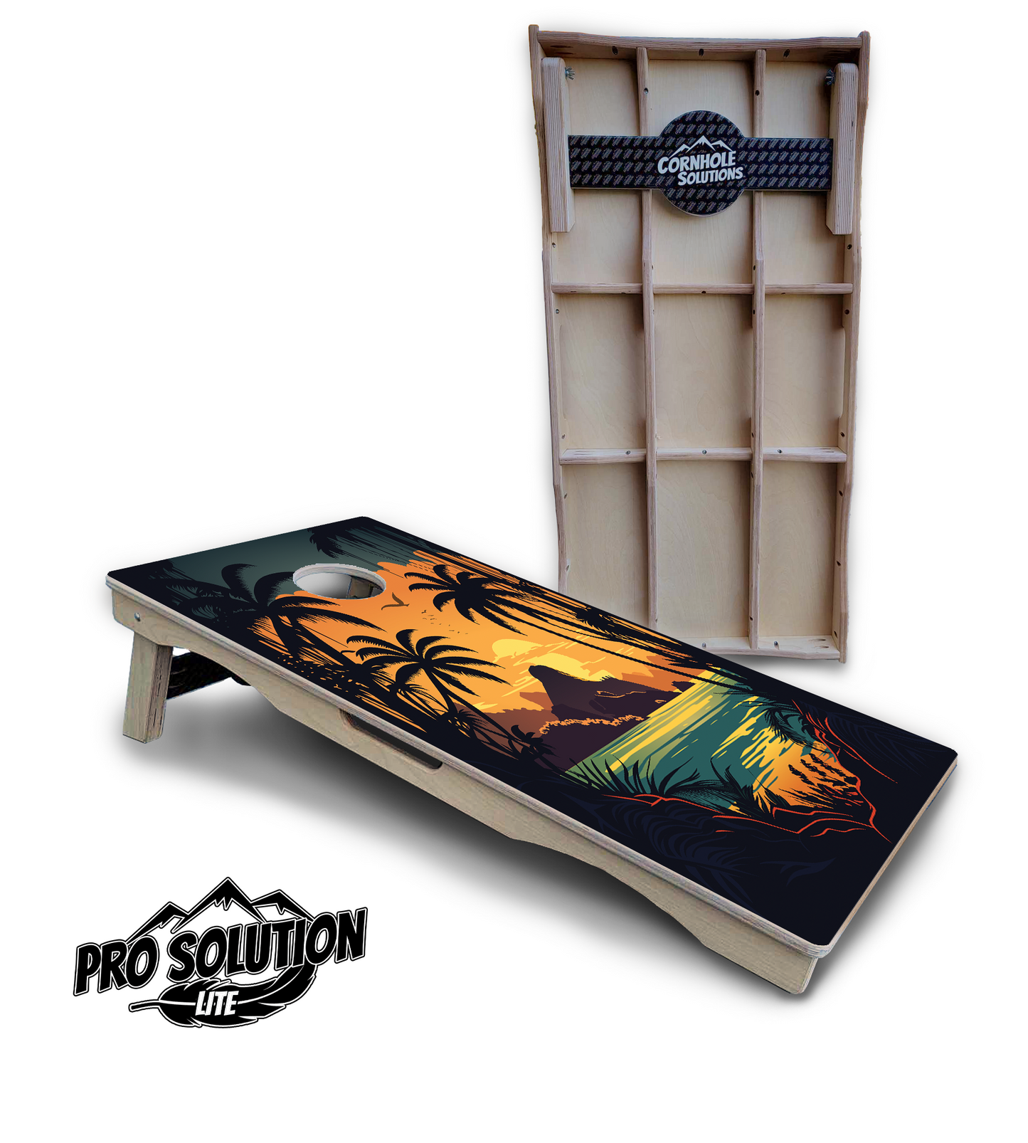 Beach Sunset Cornhole Boards - Pro Solution Lite Series