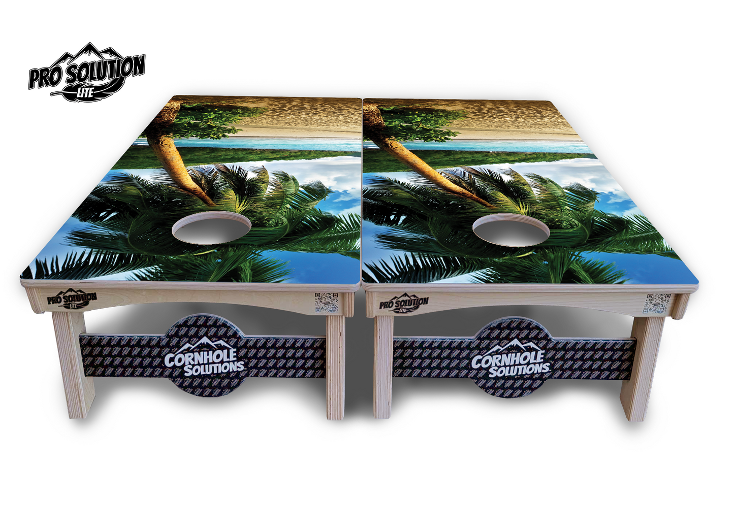 Beach Scene Cornhole Boards - Pro Solution Lite Series