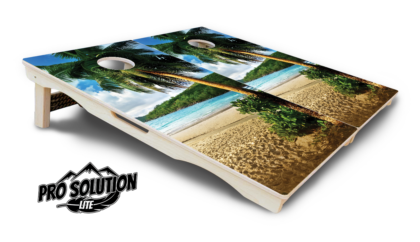 Beach Scene Cornhole Boards - Pro Solution Lite Series