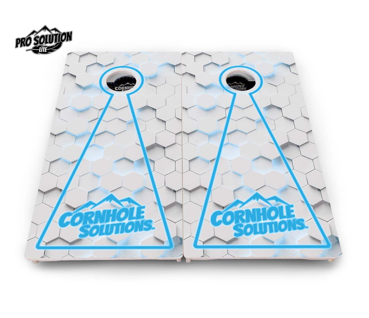 Glow Hole White Cornhole Boards - Pro Solution Lite Series