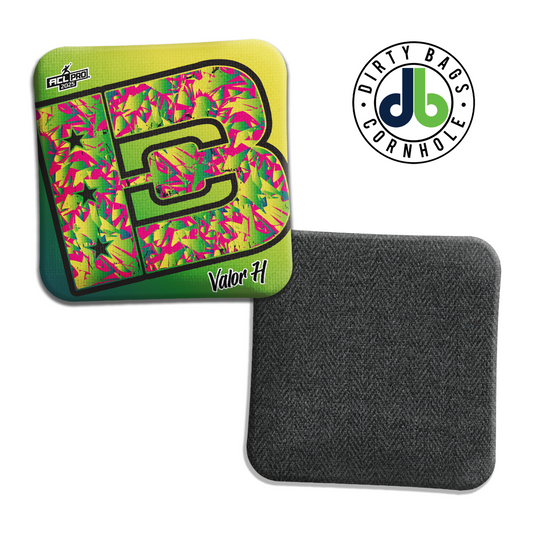 Brotherhood Cornhole Valor - Graffiti B Yellow
