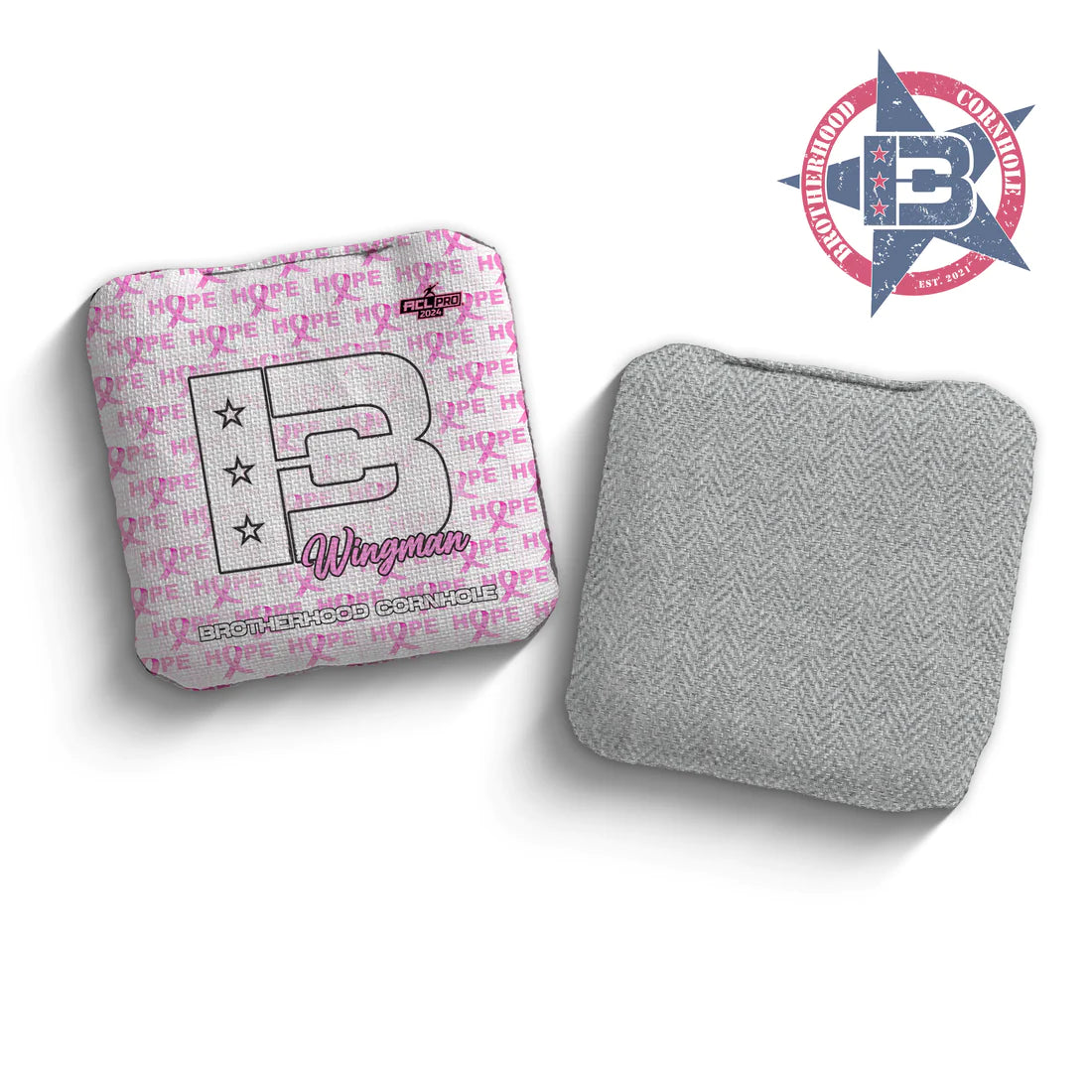 Brotherhood Cornhole Bags - Wingman Breast Cancer Awareness