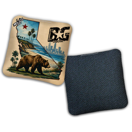 2026 BG Multiple Bag Models "Cali Bear" - ACL Pro Stamped Cornhole Bags - SET OF 4 BAGS