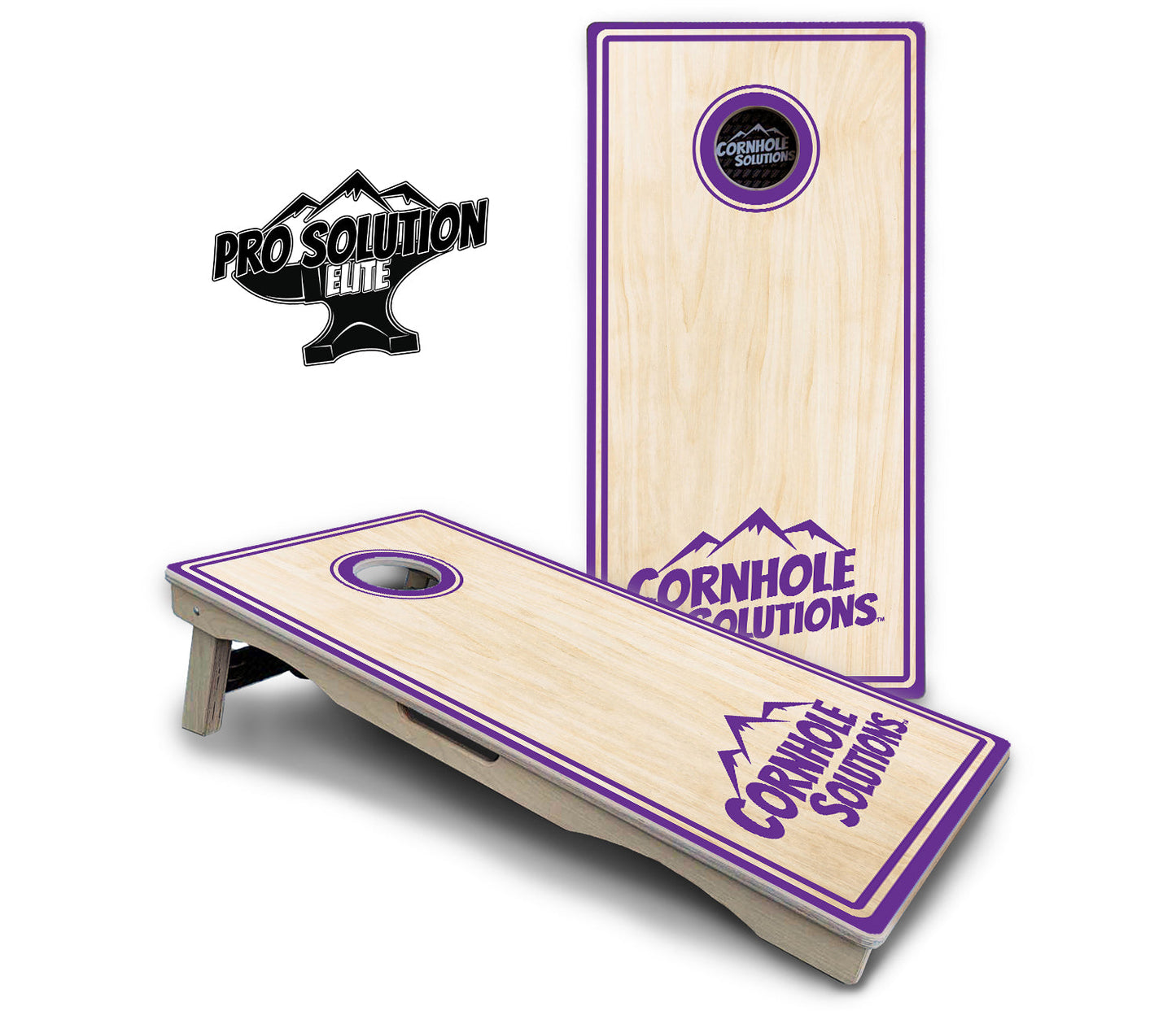 Pinstripe CS Logo Cornhole Boards - Pro Solution Elite Series