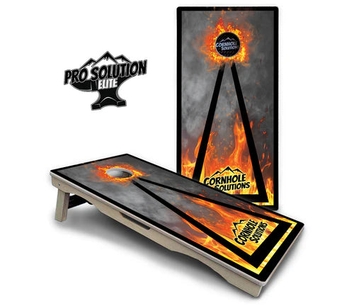 Cornhole Boards - Pro Solution Elite Series - Fire Triangle CS Logo