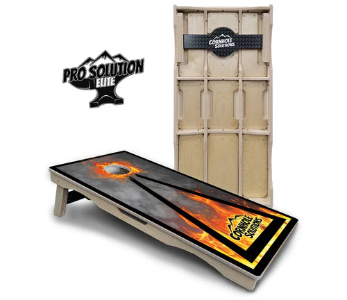 Cornhole Boards - Pro Solution Elite Series - Fire Triangle CS Logo