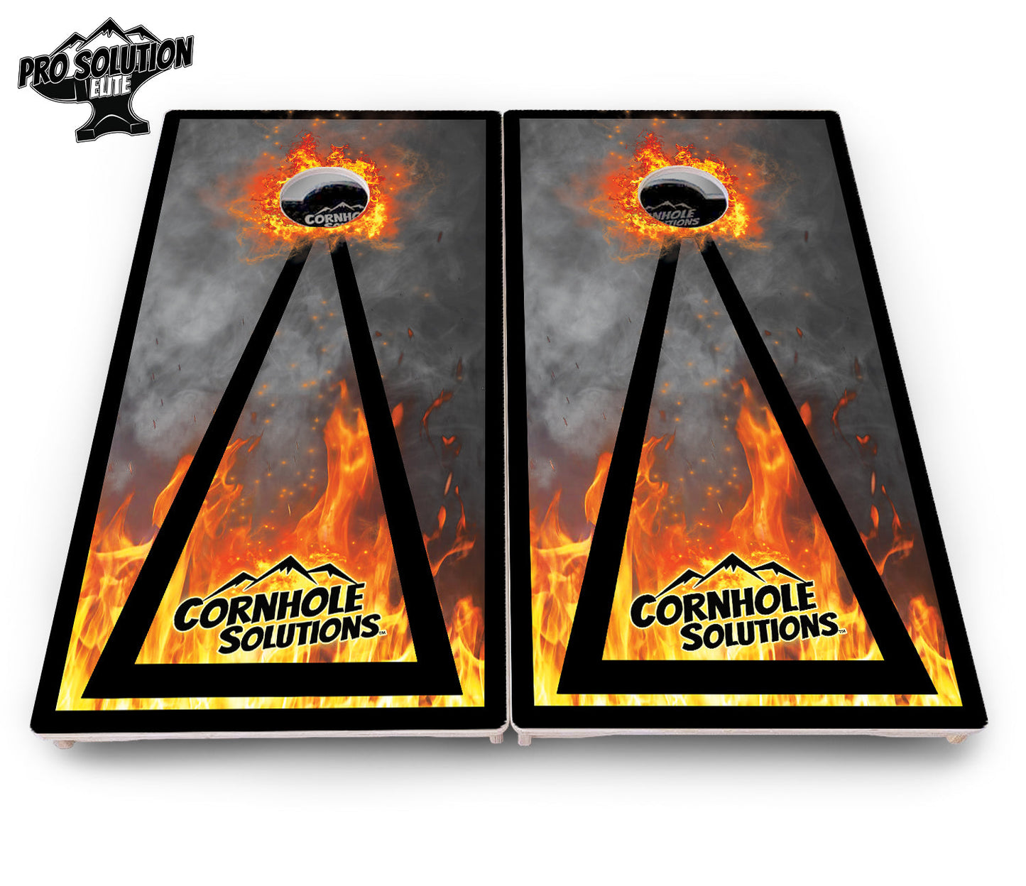 Fire Triangle CS Logo Cornhole Boards - Pro Solution Elite Series