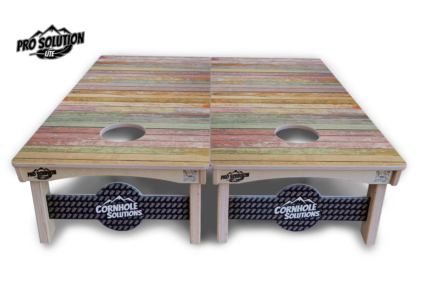 Pastel Color Planks Cornhole Boards - Pro Solution Lite Series